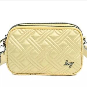 Lug Coupe XL convertible crossbody, metallic gold, RFID